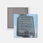 Aimant Amusez-vous, Virginie est pour les amoureux (Recto/Verso)