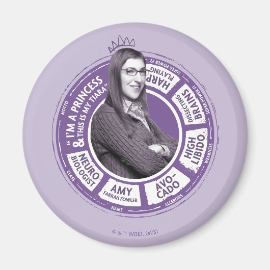 Aimant Amy Farrah Fowler - Graphique d'informations (Devant)