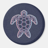 Aimant Anaglyphe Rouge Et Bleu 3D Effet Glitch Tortue de  (Devant)