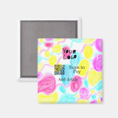 Aimant Analyser pour payer ajouter Q R logo de l'entrepri (Recto/Verso)