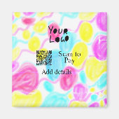 Aimant Analyser pour payer ajouter Q R logo de l'entrepri (Devant)