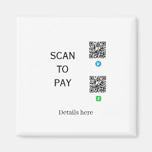 Aimant analyser pour payer les détails du code QR de Venm