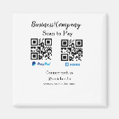 Aimant Analyser pour payer q r code paypal venmo ajouter  (Devant)