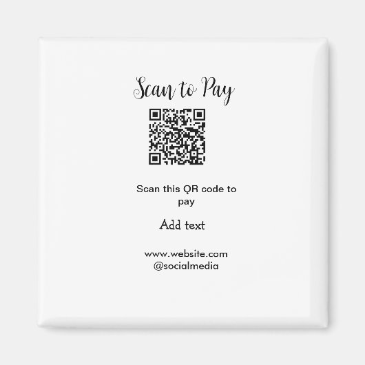 Aimant Analyser pour payer scanner code QR ajouter des dé (Devant)