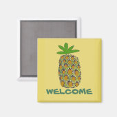 Aimant Ananas, Bienvenue, modifier le texte (Recto/Verso)