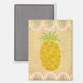Aimant Ananas d'art populaire tropical (Recto/Verso)