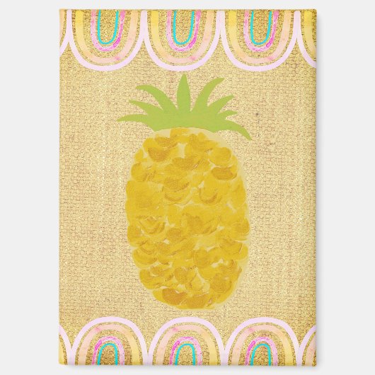 Aimant Ananas d'art populaire tropical (Recto)