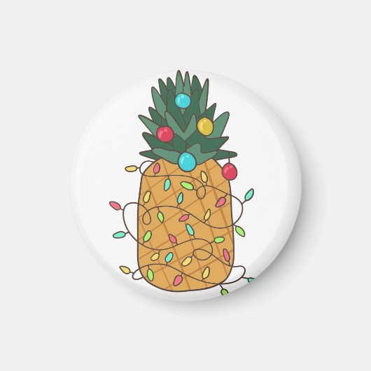 Aimant Ananas de Noël tropical (Devant)
