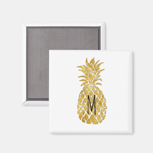Aimant ananas doré monogramme (Recto/Verso)