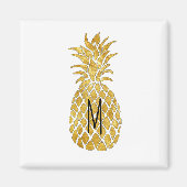 Aimant ananas doré monogramme (Devant)