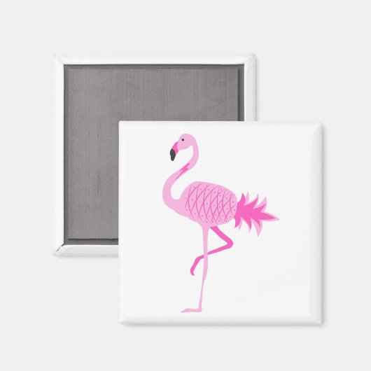 Aimant Ananas Flamant rose (Recto/Verso)