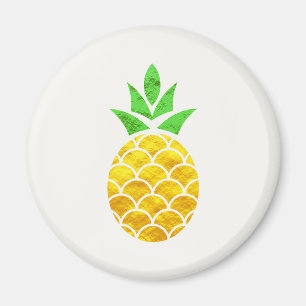 Aimant Ananas Géométrique En Or Foil D'Été Personnalisé.