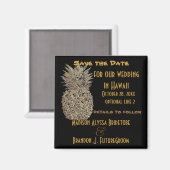 Aimant Ananas Hawaii Enregistrer la date (Recto/Verso)