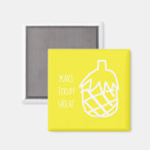 Aimant Ananas jaune design simple et moderne (Recto/Verso)