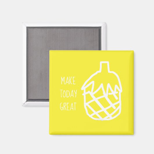 Aimant Ananas jaune design simple et moderne (Recto/Verso)