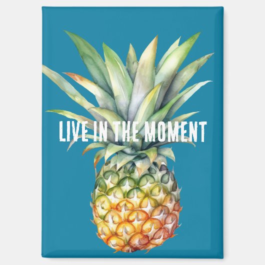 Aimant Ananas tropical Aqua (Recto)