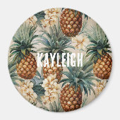 Aimant Ananas Tropicaux Floral (Devant)