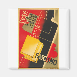 Aimant Anarchiste de guerre civile espagnole/affiche rare