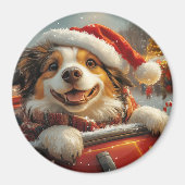 Aimant Anatolie Berger Chien Roller Dessous de verre Noël (Devant)