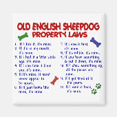 Aimant ANCIEN ANGLAIS SHEEPDOG, propriété Lois 2 (Devant)