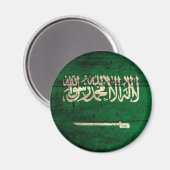 Aimant Ancien drapeau en bois d'Arabie saoudite (Recto/Verso)