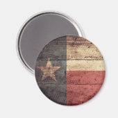 Aimant Ancien drapeau en bois du Texas ; (Recto/Verso)
