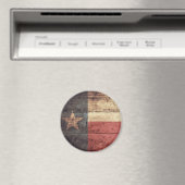 Aimant Ancien drapeau en bois du Texas ; (In Situ (Lave-vaisselle))