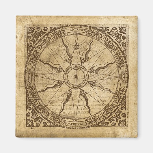 Aimant Ancien Rose Compass (Devant)