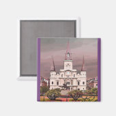 Aimant Ancienne cathédrale de la Nouvelle-Orléans Quartie (Recto/Verso)