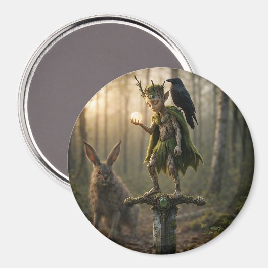 Aimant Ancient Druid Bard Fae Pixie with Pearl (Recto/Verso)