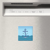 Aimant Ancre de navire nautique avec double monogramme (In Situ (Lave-vaisselle))