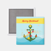 Aimant Ancre de Noël nautique (Recto/Verso)