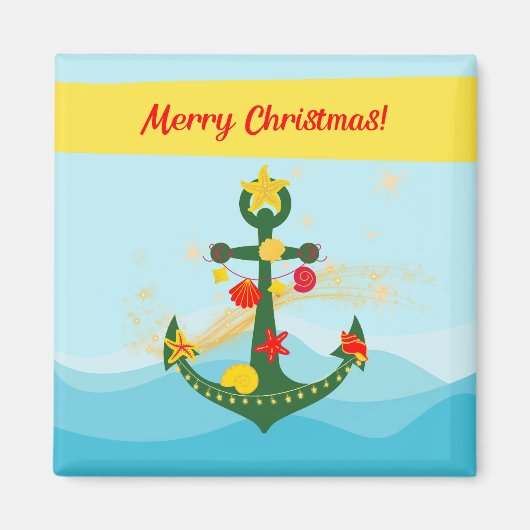 Aimant Ancre de Noël nautique (Devant)