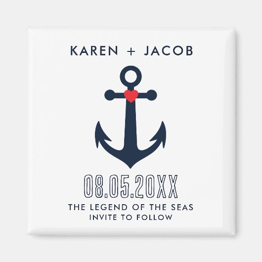 Aimant Ancre Mariage bateau de croisière Enregistrer la d (Devant)