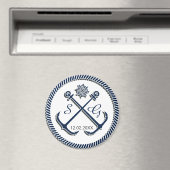 Aimant Ancre Monogrammes, mariage nautique enregistrer la (In Situ (Lave-vaisselle))