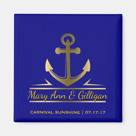 Aimant Ancre nautique Croisière Bateau Mariage Favoriser (Devant)