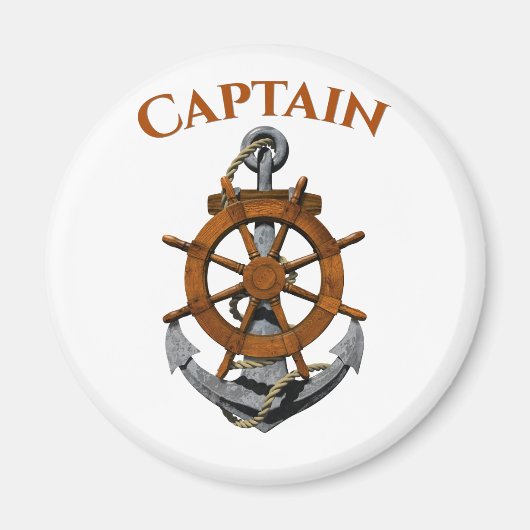 Aimant Ancre Nautique Et Capitaine (Devant)