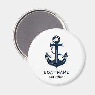 Aimant Ancre nautique personnalisée nom de bateau