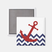 Aimant Ancre rouge sur Chevron Ocean (Recto/Verso)