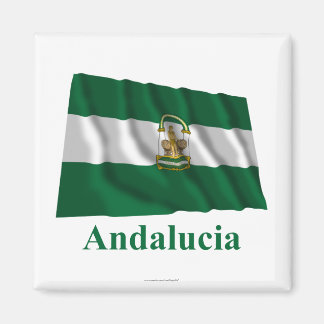 Aimant Andalucía agitant drapeau avec nom