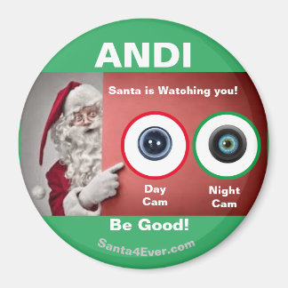 Aimant ANDI Père Noël vous regarde ! Jour et nuit