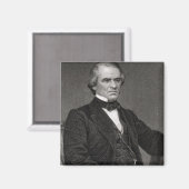 Aimant Andrew Johnson, engraved from a photographe par Th (Recto/Verso)