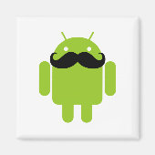 Aimant Android Robot Black Mustache Graphisme (Devant)