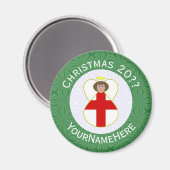 Aimant Ange Anglais Noël Drapeau personnalisé (Recto/Verso)