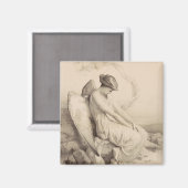 Aimant Ange chrétien assis sur une pierre (Recto/Verso)