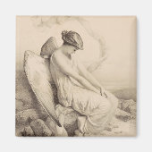 Aimant Ange chrétien assis sur une pierre (Devant)