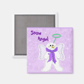 Aimant Ange de neige violet (Recto/Verso)