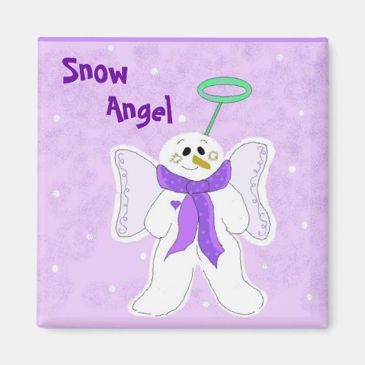 Aimant Ange de neige violet (Devant)