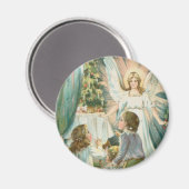 Aimant Ange de Noël avec enfants (Recto/Verso)