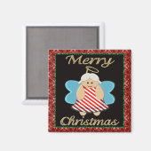 Aimant Ange de Noël festif (Recto/Verso)